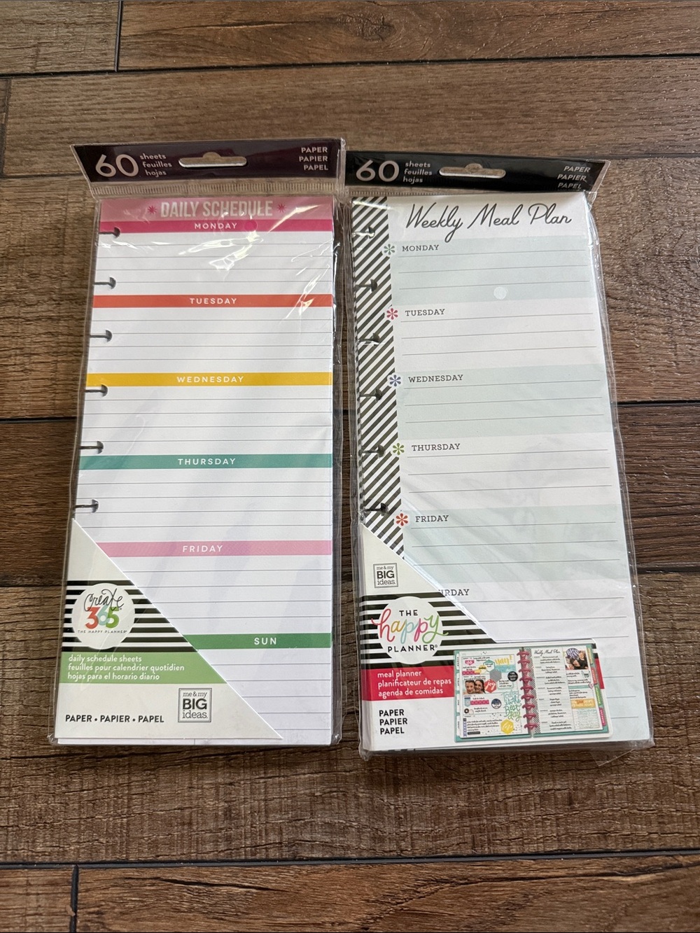 NEW Me & My Big Ideas The Happy Planner Meal Planner and Daily Schedule Inserts